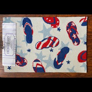NEW Homefires Patriotic Sandals hooked rug